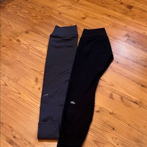 ALO Yoga Charcoal and Black Leggings